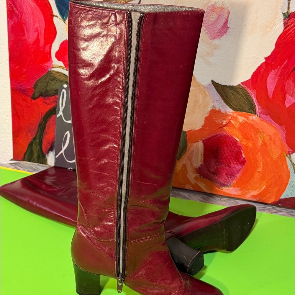 Dior Deep Burgundy Heeled Boots size 6 - Picture 14 of 15